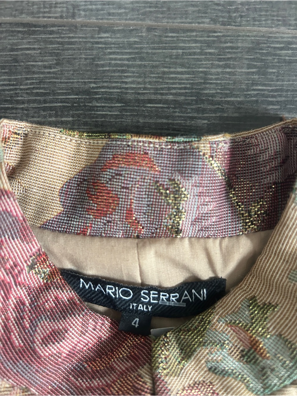 Mario Serrani Tapestry Floral Military Jacket Whimsigoth Victorian Blazer 4 - Picture 3 of 10